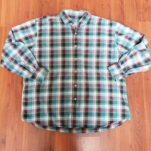 Alan Flusser Plaid Long Sleeve Button Down XXL